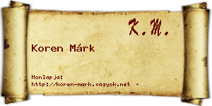 Koren Márk névjegykártya
