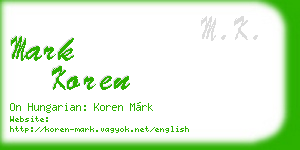 mark koren business card